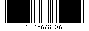 Kod kreskowy Standard 2 z 5, zakodowano cyfry 234567890, suma kontrolna 6