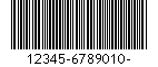 Kod kreskowy Code-11, zakodowano znaki 12345-6789010-